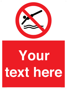 Custom prohibition no diving